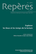 Picture of REPERES, N  51/2015. EXPLORER LES LIEUX ET LES TEMPS DE LA LECTURE