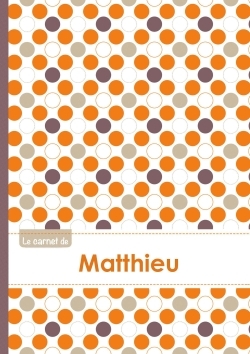 Picture of Le carnet de Matthieu - Lignes, 96p, A5 - Ronds Orange Gris Violet