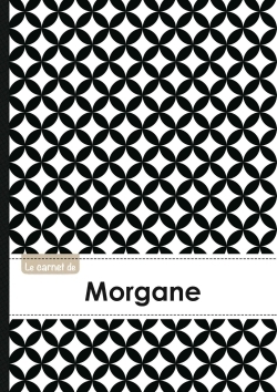 Picture of CARNET MORGANE LIGNES,96P,A5 RONDSNOIRETBLANC