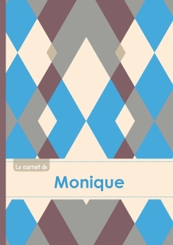 Picture of Le carnet de Monique - Lignes, 96p, A5 - Jacquard Bleu Gris Taupe