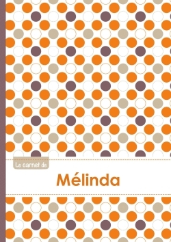 Picture of Le carnet de Mélinda - Lignes, 96p, A5 - Ronds Orange Gris Violet