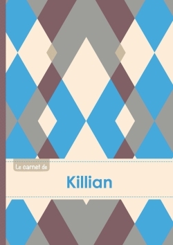 Picture of Le carnet de Killian - Lignes, 96p, A5 - Jacquard Bleu Gris Taupe