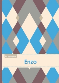 Picture of Le carnet d'Enzo - Lignes, 96p, A5 - Jacquard Bleu Gris Taupe
