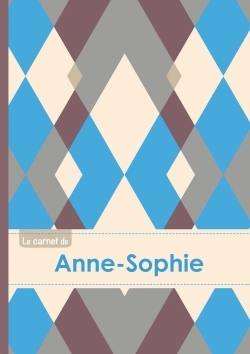 Picture of Le carnet d'Anne-Sophie - Lignes, 96p, A5 - Jacquard Bleu Gris Taupe