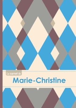Picture of Le carnet de Marie-Christine - Lignes, 96p, A5 - Jacquard Bleu Gris Taupe
