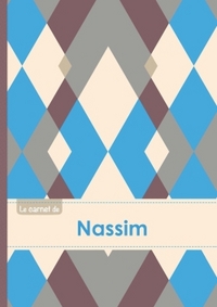 Picture of Le carnet de Nassim - Lignes, 96p, A5 - Jacquard Bleu Gris Taupe