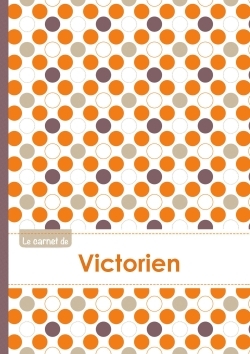 Image de Le carnet de Victorien - Lignes, 96p, A5 - Ronds Orange Gris Violet