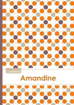Image de Le carnet d'Amandine - Lignes, 96p, A5 - Ronds Orange Gris Violet