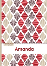Picture of Le carnet d'Amanda - Lignes, 96p, A5 - Pétales Japonaises Violette Taupe Rouge