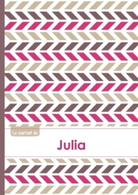 Image de Le carnet de Julia - Lignes, 96p, A5 - Motifs Violet Gris Taupe