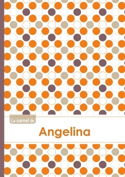 Image de Le carnet d'Angelina - Lignes, 96p, A5 - Ronds Orange Gris Violet