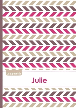 Image de Le carnet de Julie - Lignes, 96p, A5 - Motifs Violet Gris Taupe