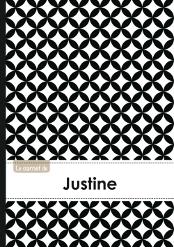 Picture of Le carnet de Justine - Lignes, 96p, A5 - Ronds Noir et Blanc