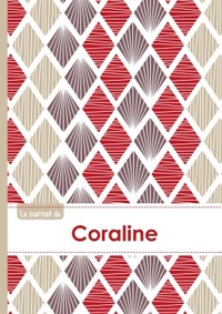 Picture of Le carnet de Coraline - Lignes, 96p, A5 - Pétales Japonaises Violette Taupe Rouge