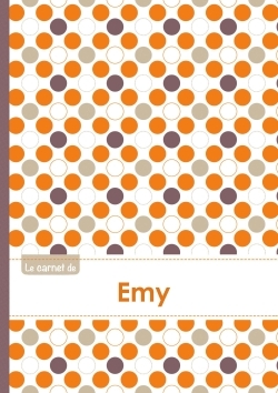 Image de Le carnet d'Emy - Lignes, 96p, A5 - Ronds Orange Gris Violet