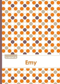 Image de Le carnet d'Emy - Lignes, 96p, A5 - Ronds Orange Gris Violet