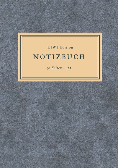 Image de Dünnes Notizbuch A5 liniert - Notizheft 30 Seiten 90g/m² - Softcover blau meliert - FSC Papier