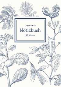 Picture of Notizbuch schön gestaltet mit Leseband - A5 Hardcover blanko - 100 Seiten 90g/m² - floral hellgrau - FSC Papier