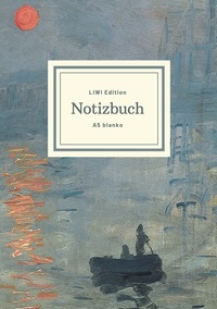Picture of Notizbuch schön gestaltet mit Leseband - A5 Hardcover blanko - 100 Seiten 90g/m² - Motiv „Impression, Sonnenaufgang", Monet - FSC Papier
