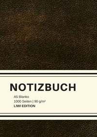 Picture of Dickes Notizbuch 1000 Seiten - A5 blanko - Hardcover schwarz mit Leseband - weißes Papier 90g/m² - FSC Papier