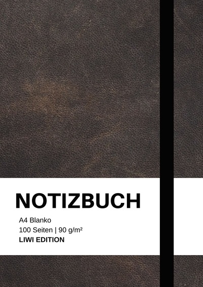 Picture of Notizbuch A4 blanko - 100 Seiten 90g/m² - Soft Cover Schwarz - FSC Papier