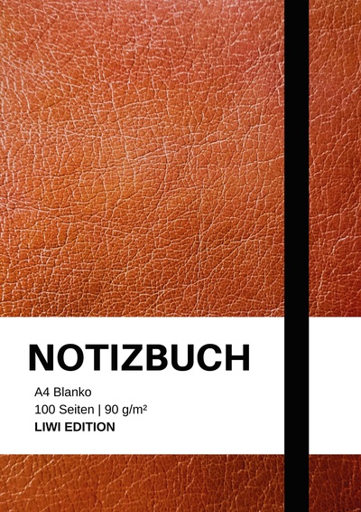Picture of Notizbuch A4 blanko - 100 Seiten 90g/m² - Soft Cover Braun - FSC Papier
