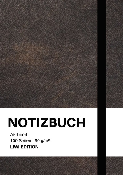Picture of Notizbuch A5 liniert - 100 Seiten 90g/m² - Soft Cover schwarz - FSC Papier
