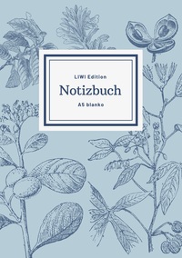 Picture of Notizbuch schön gestaltet mit Leseband - A5 Hardcover blanko - 100 Seiten 90g/m² - floral hellblau - FSC Papier