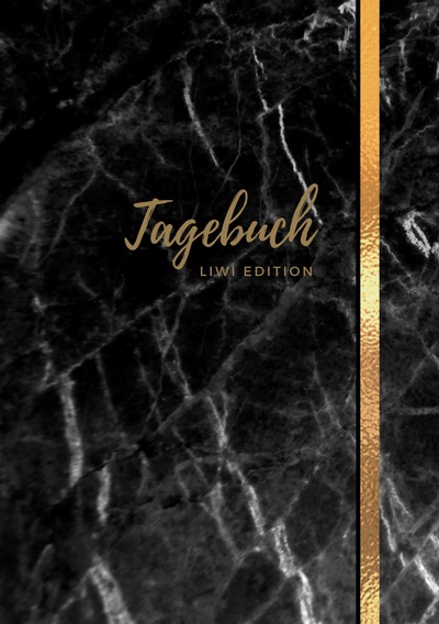 Picture of Tagebuch - A5 liniert - 100 Seiten 90g/m² - Soft Cover Motiv Marmor schwarz - FSC Papier