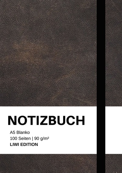 Picture of Notizbuch A5 blanko - 100 Seiten 90g/m² - Soft Cover Schwarz - FSC Papier