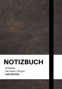 Picture of Notizbuch A5 blanko - 100 Seiten 90g/m² - Soft Cover Schwarz - FSC Papier