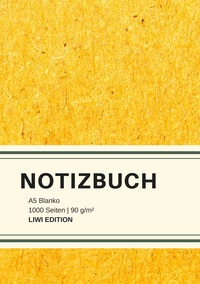 Picture of Dickes Notizbuch 1000 Seiten - A5 blanko - Hardcover gelb mit Leseband - weißes Papier 90g/m² - FSC Papier