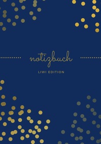 Picture of Notizbuch schön A5 liniert - 100 Seiten 90g/m² - Soft Cover goldene Punkte blau - FSC Papier