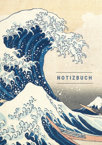 Picture of Notizbuch klein A5 Blanko - Notizheft 44 Seiten 90g/m² - Softcover Hokusai "Die große Welle vor Kanagawa" - FSC Papier