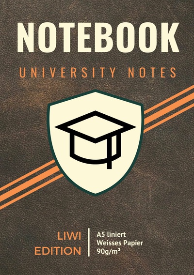 Picture of Notizbuch für die Uni - A5 liniert - 100 Seiten 90g/m² - Softcover ohne Leder - FSC Papier