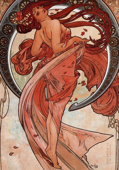 Picture of Notizbuch schön gestaltet mit Leseband - A5 Hardcover blanko - Jugendstil Motiv "Tanz"- 100 Seiten 90g/m² - FSC Papier