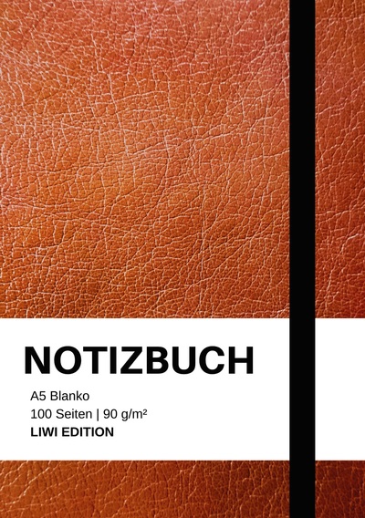 Picture of Notizbuch A5 blanko - 100 Seiten 90g/m² - Soft Cover Braun - FSC Papier