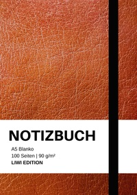 Picture of Notizbuch A5 blanko - 100 Seiten 90g/m² - Soft Cover Braun - FSC Papier