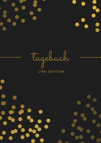 Picture of Tagebuch schön A5 liniert - 100 Seiten 90g/m² - Soft Cover goldene Punkte schwarz - FSC Papier