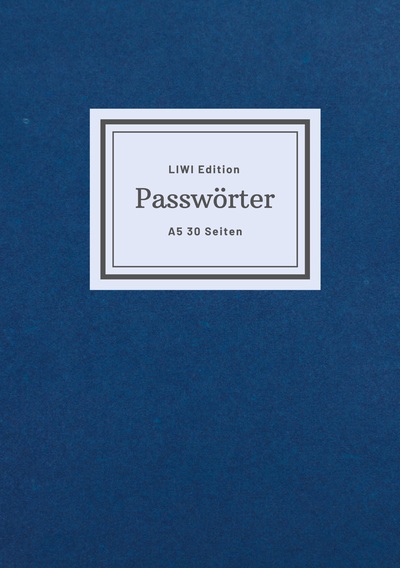 Picture of Notizbuch für Passwörter - klein A5 - Organizer liniert 2 Spalten - 30 Seiten - FSC Papier
