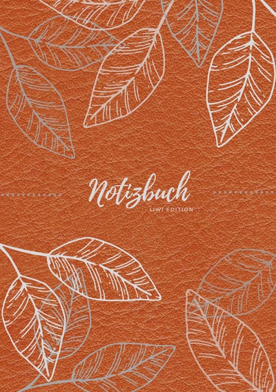 Picture of Notizbuch Tagebuch A5 liniert - 100 Seiten 90g/m² - Soft Cover - Silberne Blätter auf braun - FSC Papier