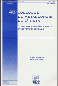 Picture of 40E COLLOQUE DE METALLURGIE DE L'INSTN:COMPORTEMENT MECANIQ.