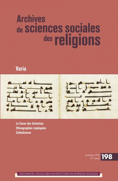 Picture of Archives des sciences sociales des religions, n°198