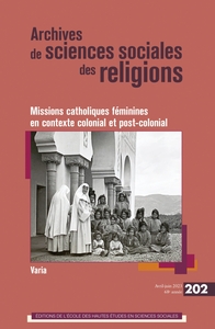 Image de Archives de sciences sociales des religions n°202