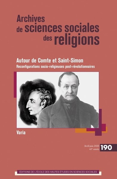 Picture of ARCHIVES DE SCIENCES SOCIALES RELI 190
