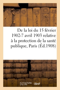 Image de Application de la loi du 15 février 1902-7 avril 1903 relative à la protection de la santé publique