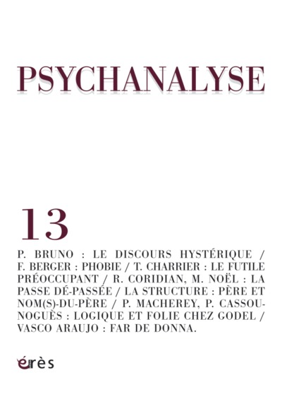 Image de psychanalyse 13 - le discours hysterique. le pere et ses noms. sur gödel