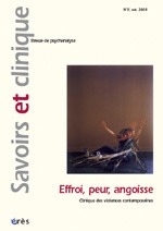 Image de Savoirs et clinique 03 - Effroi, peur, angoisse