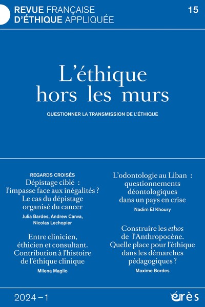 Image de RFEA 15 - L'éthique hors les murs. Questionner la transmission des pratiques de l'éthique