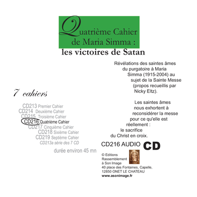 Image de Quatrième cahier de Maria Simma :  les victoires de Satan - livre audio - CD216